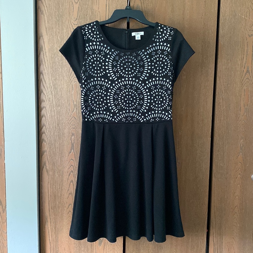 Black Cato dress with cutout design